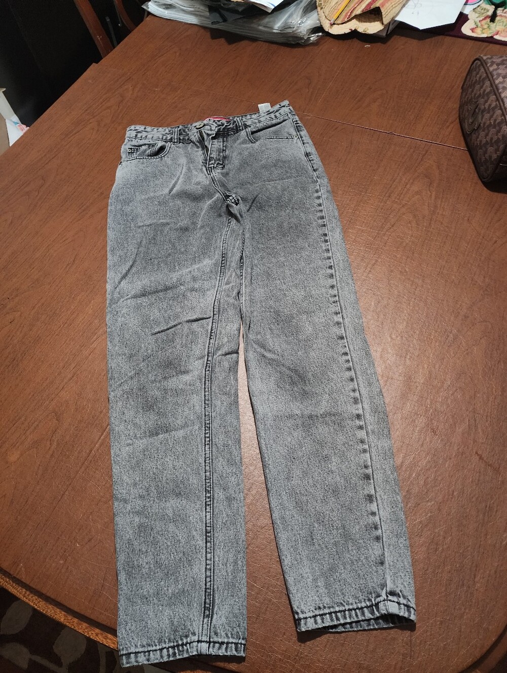 UNIONBAY Women's Slim Gray Acid-Wash Jeans
